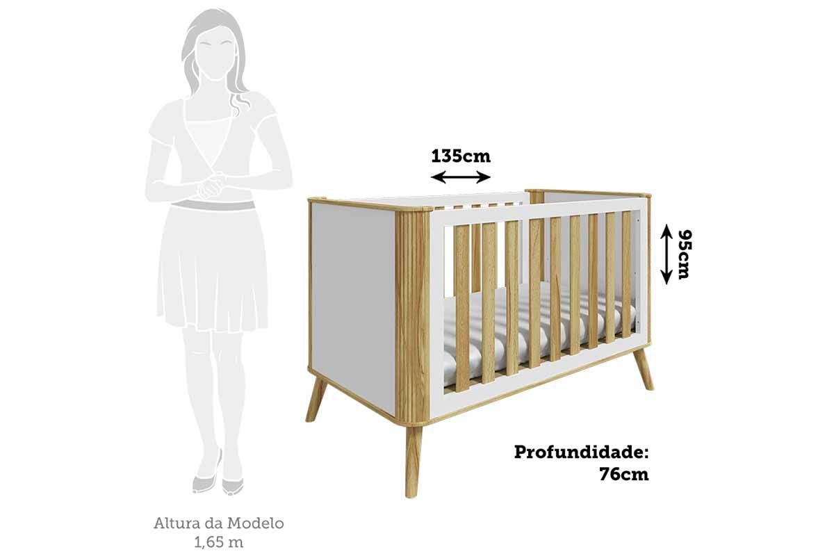 Berço Infantil Théo 3 em 1 Peroba Berço Infantil Théo 3 em 1 Peroba