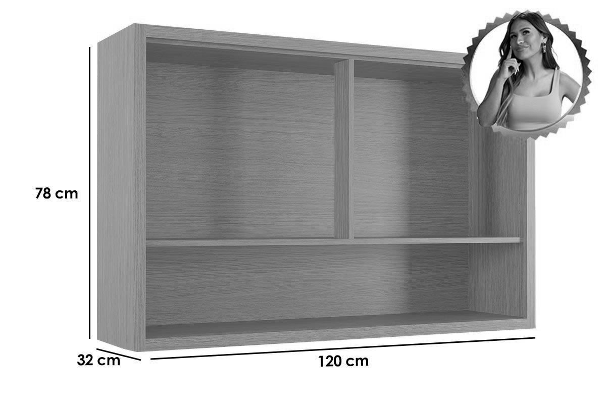 Armário Aéreo Cozinha Nesher Condessa c/2 Portas 120cm