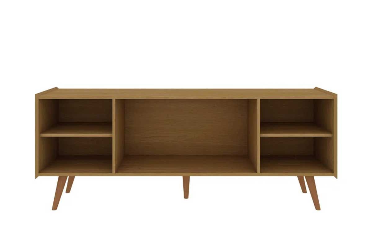 Rack Bancada p/ TV até 50 Pol Vértice c/2 Portas Frisadas e 4 Nichos 160cm Genialflex