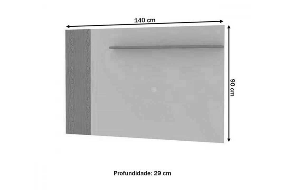 Painel Home p/ TV até 50 Pol Flórida c/Prateleira 140x90cm Genialflex