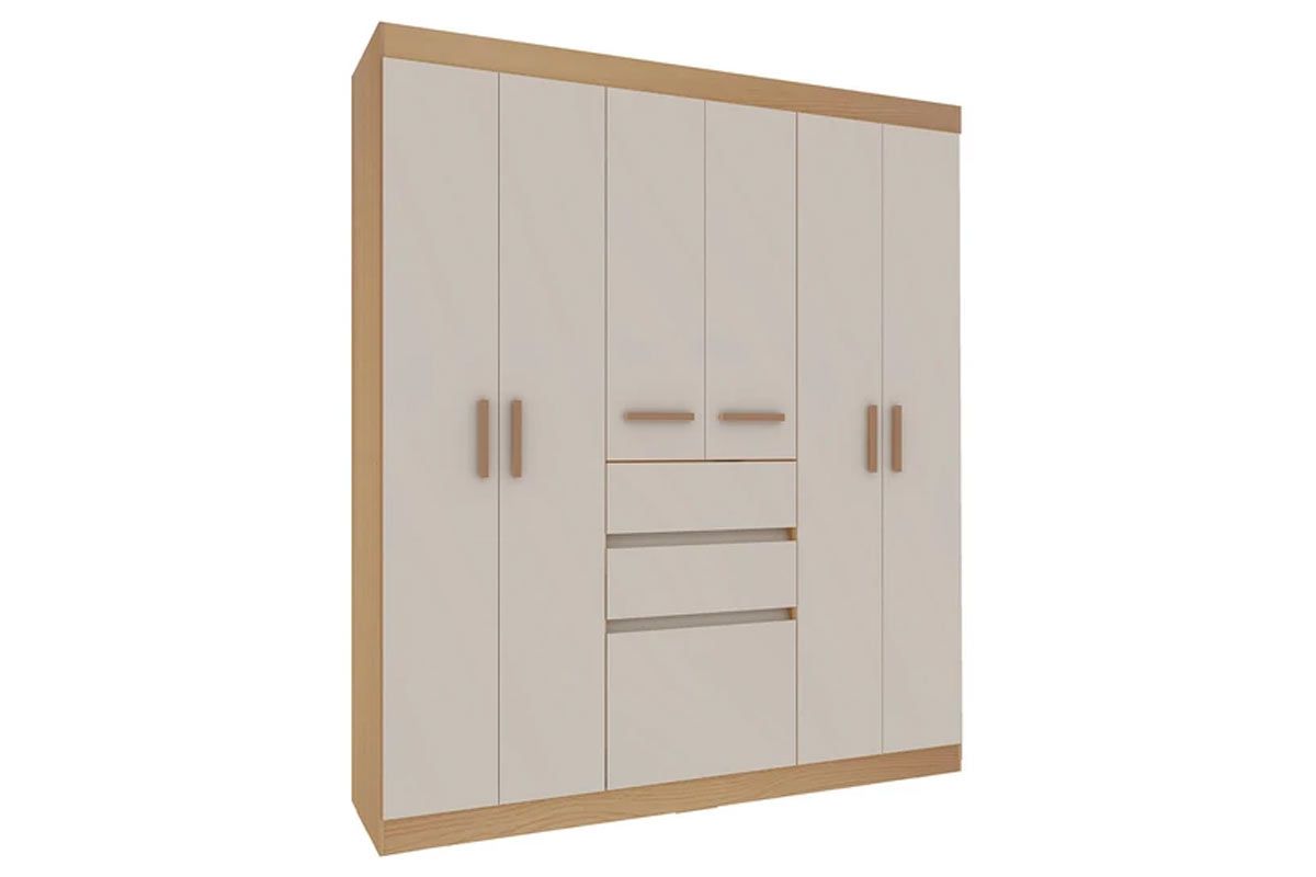 Guarda Roupa Solteiro 6 Portas e 3 Gavetas Berna Genialflex Guarda Roupa Solteiro 6 Portas e 3 Gavetas Berna Genialflex