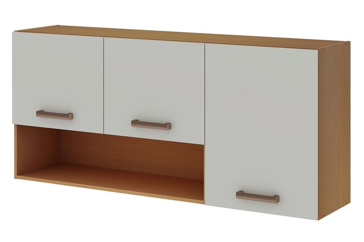 Armário Aéreo Cozinha Genialflex Essência c/3 Portas e 1 Nicho 120cm