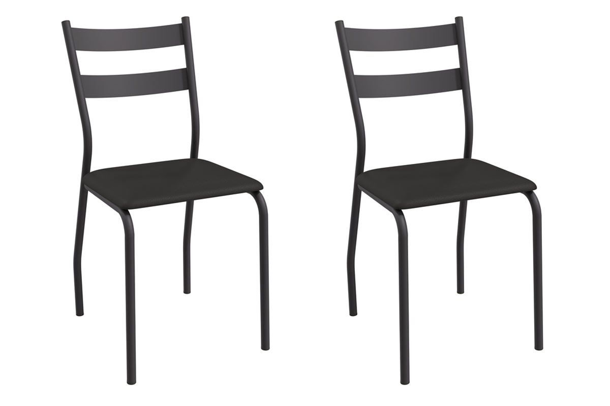 Cadeira Jantar Bali 2C141PRF Aço Kit 2 Un KappesbergPreto/Corano Preto Cadeira Jantar Bali 2C141PRF Aço Kit 2 Un KappesbergPreto/Corano Preto