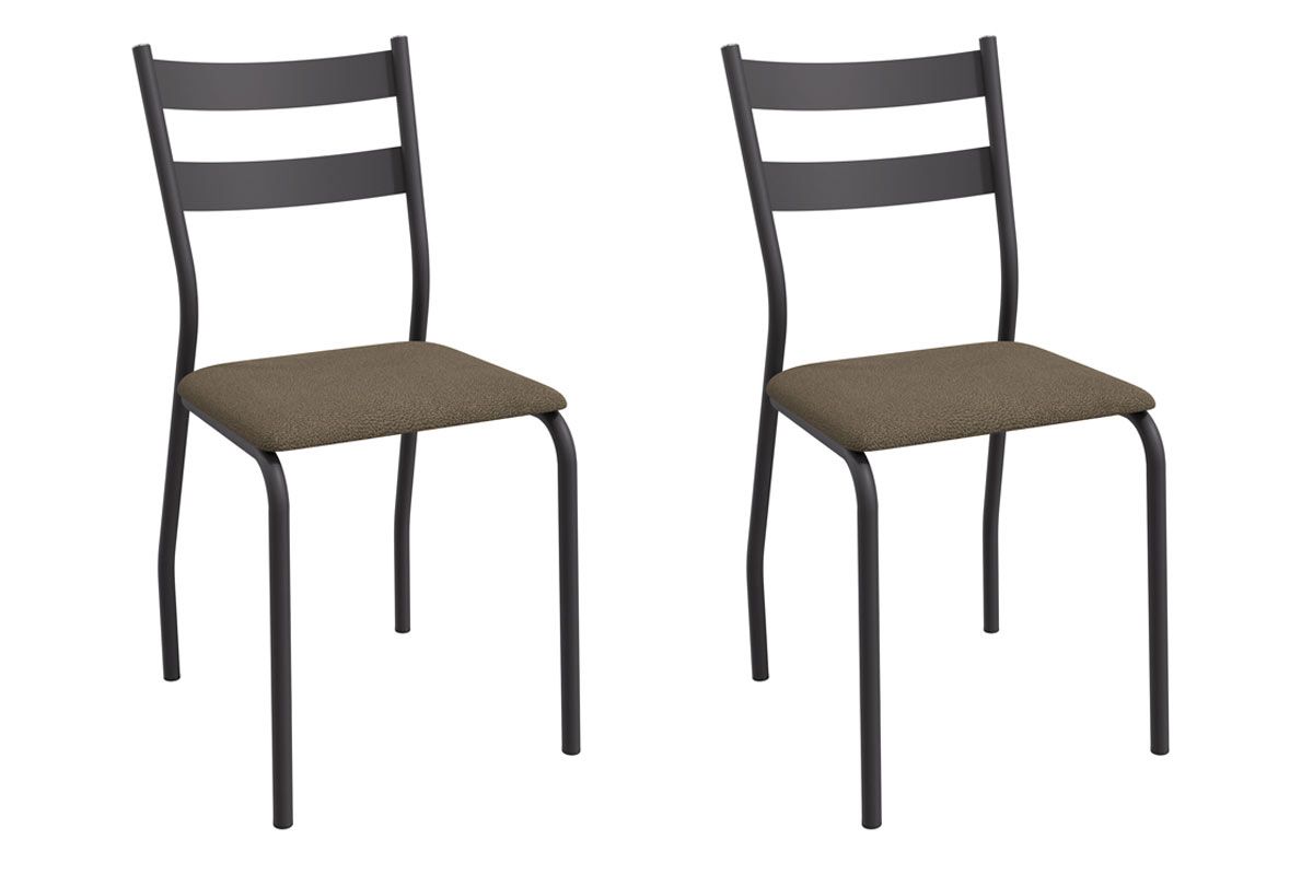 Cadeira Jantar Bali 2C141PRF Aço Kit 2 Un KappesbergPreto/Suede Cappuccino Cadeira Jantar Bali 2C141PRF Aço Kit 2 Un KappesbergPreto/Suede Cappuccino