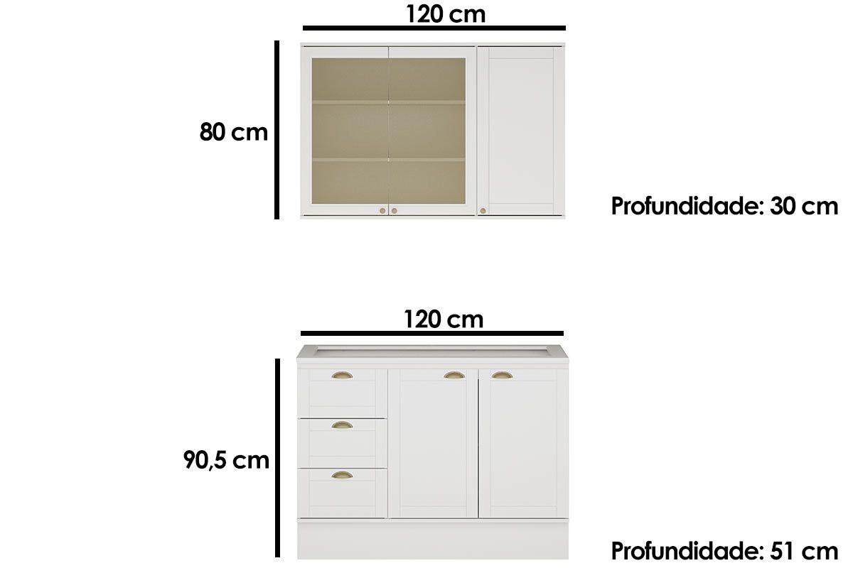 Cozinha Completa Carraro 2 Peças Bella C2P47