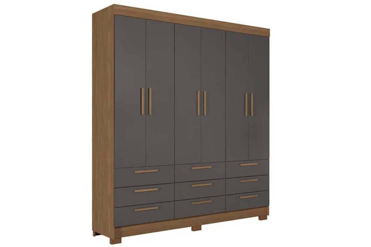 Guarda Roupa Casal 6 Portas e 9 Gavetas c/Pés Colombo 6.9 S. Andirá