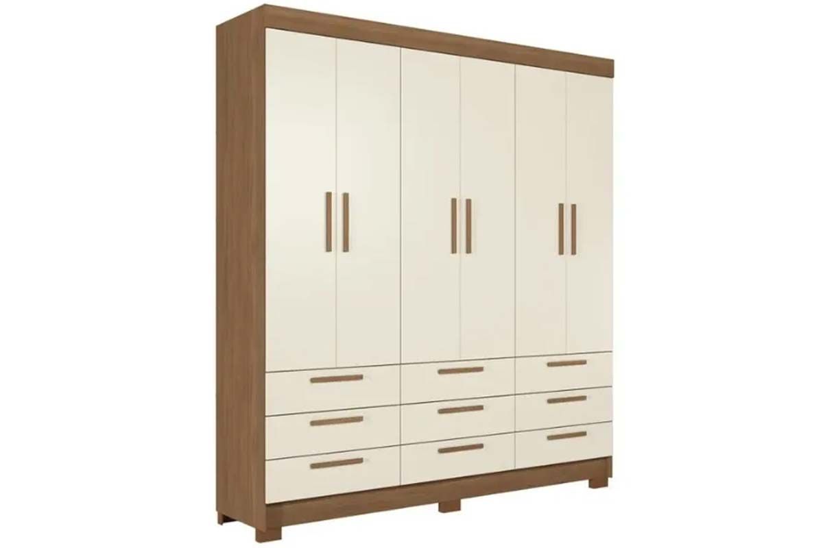 Guarda Roupa Casal 6 Portas e 9 Gavetas c/Pés Colombo 6.9 S. Andirá Guarda Roupa Casal 6 Portas e 9 Gavetas c/Pés Colombo 6.9 S. Andirá