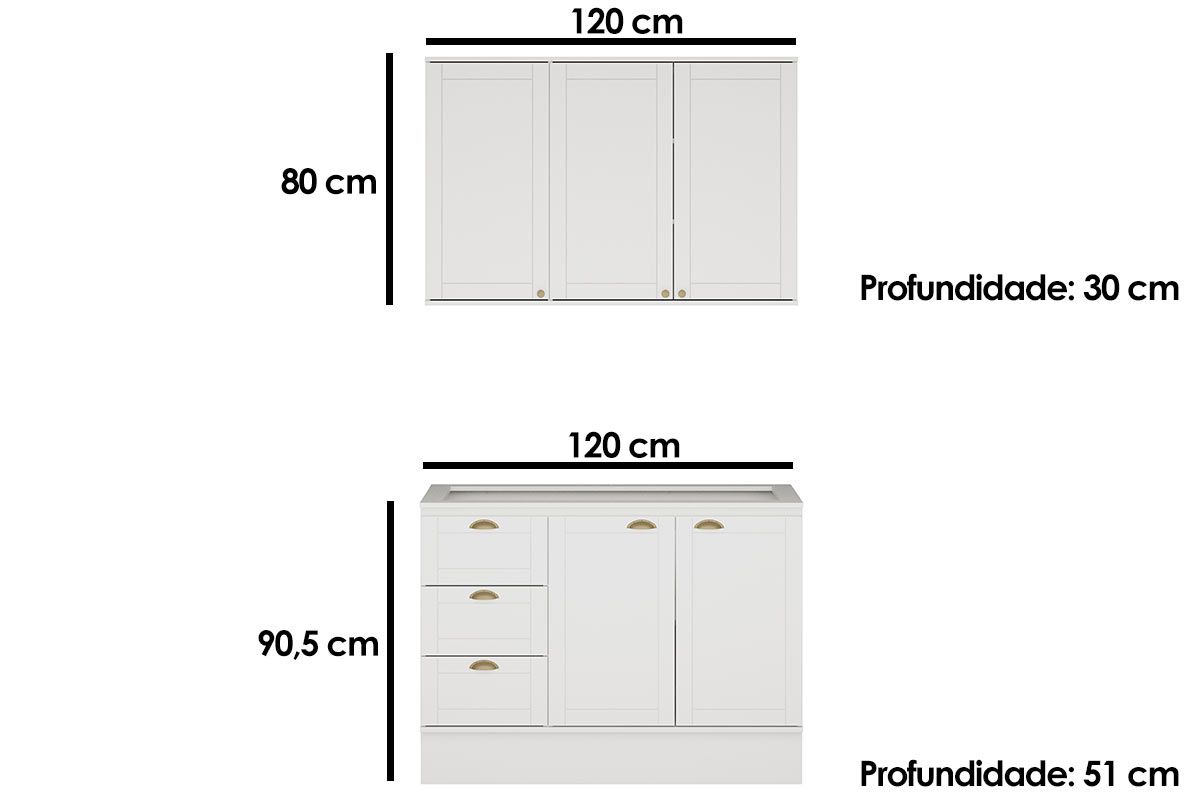 Cozinha Completa Carraro 2 Peças Bella C2P49