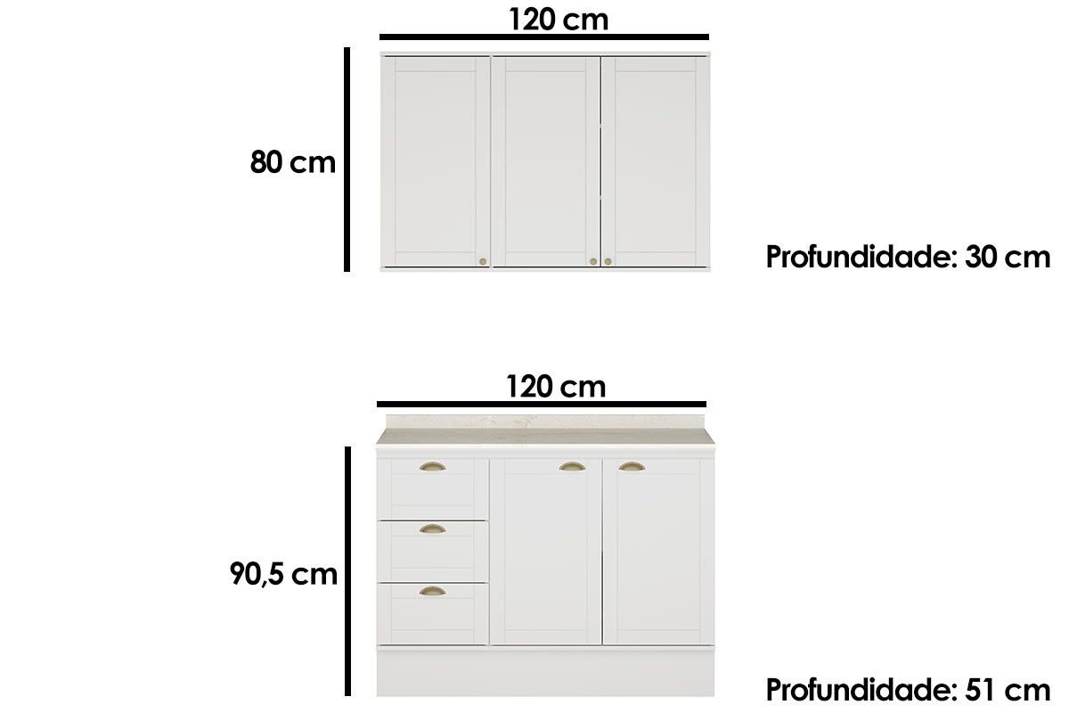 Cozinha Completa Carraro 2 Peças Bella C2P50