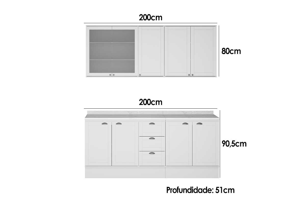 Cozinha Completa Carraro 4 Peças Bella C4P168