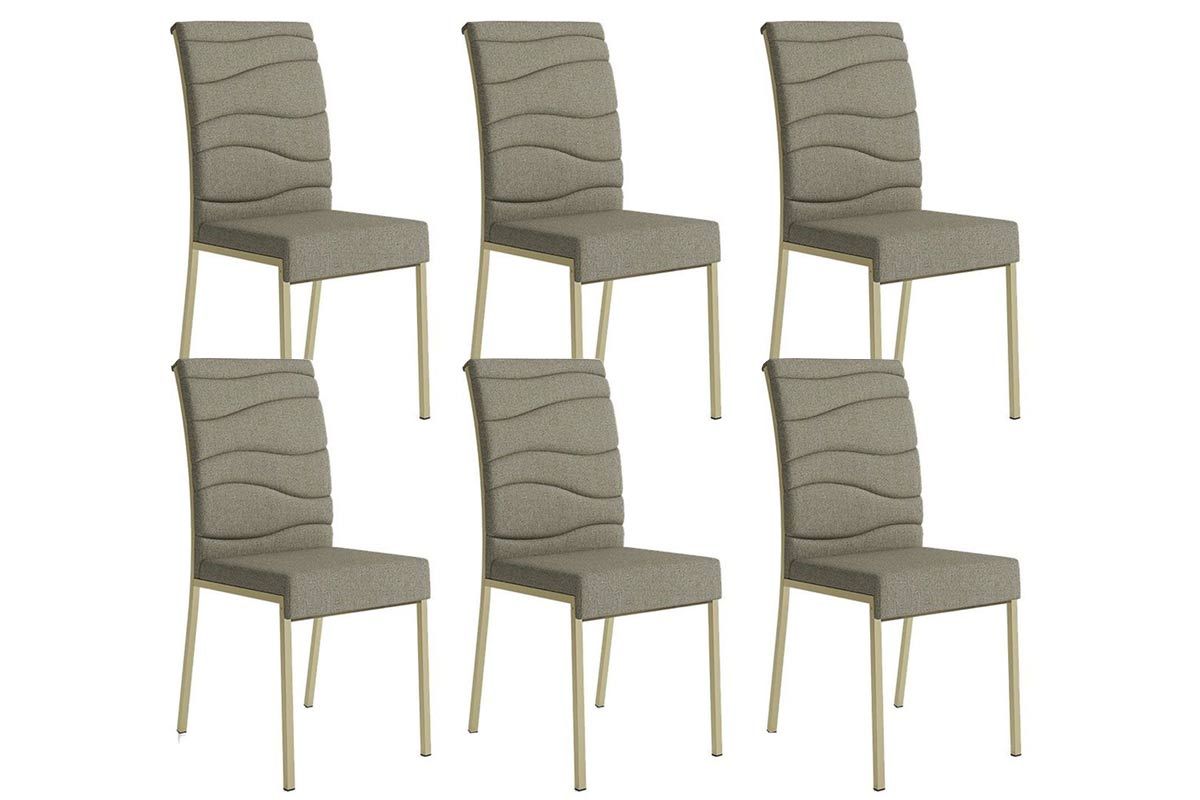 Cadeira Sala de Jantar Wave 1754 Kit 6 Un - Carraro