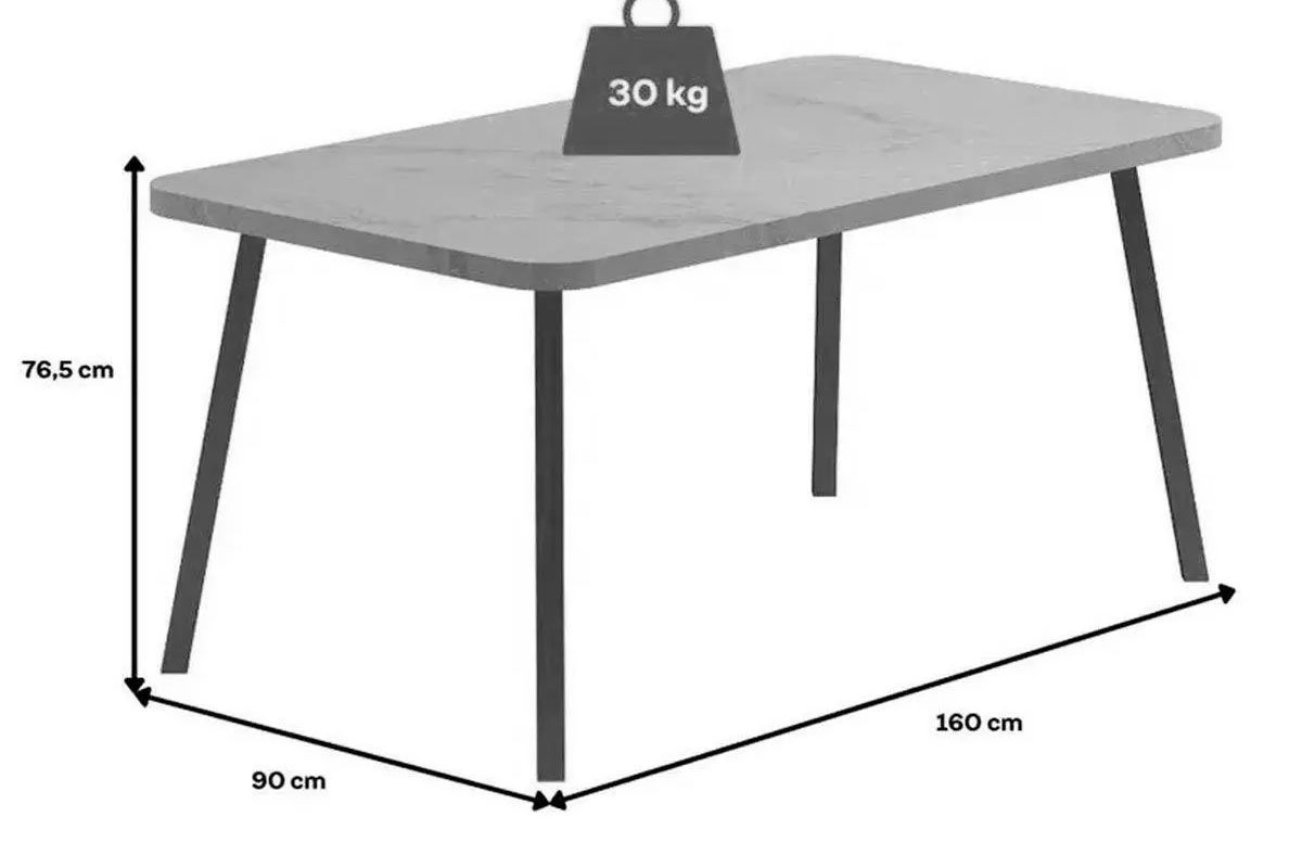 Sala Jantar Mesa Stellar 1597 Aço c/ Tampo Madeirado 160x90cm e 6 Cadeiras 1738 - Carraro