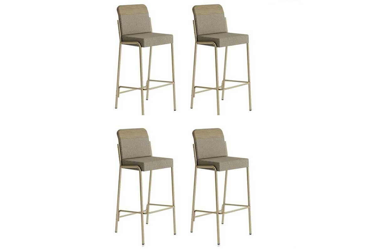 Banqueta Sala de Jantar Duo 1753 Kit 4 Un - Carraro