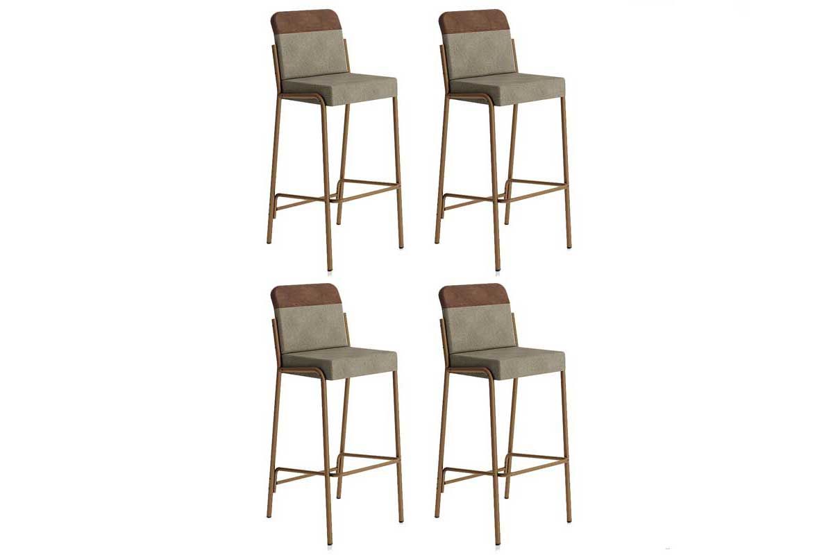 Banqueta Sala de Jantar Duo 1753 Kit 4 Un - Carraro