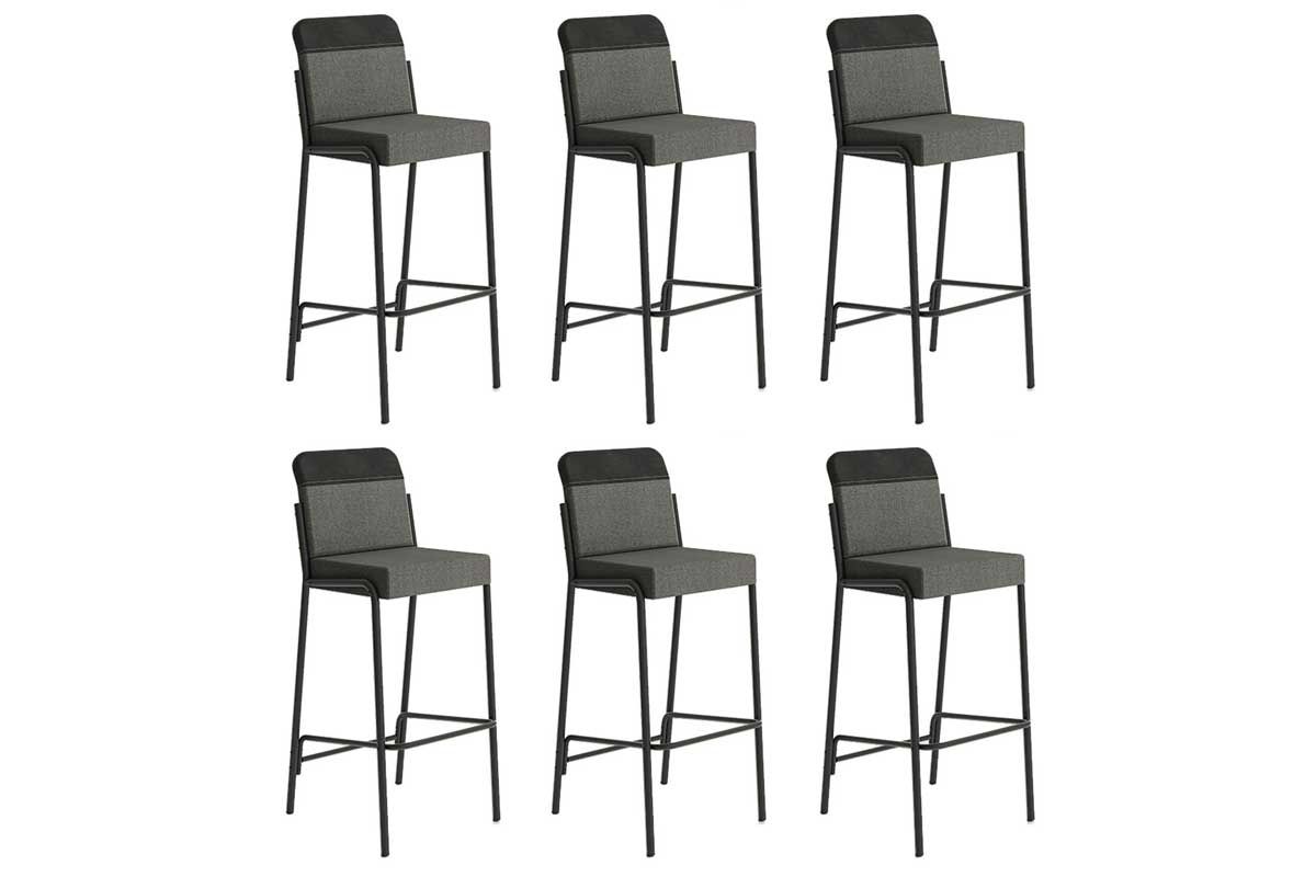 Banqueta Sala de Jantar Duo 1753 Kit 6 Un - Carraro