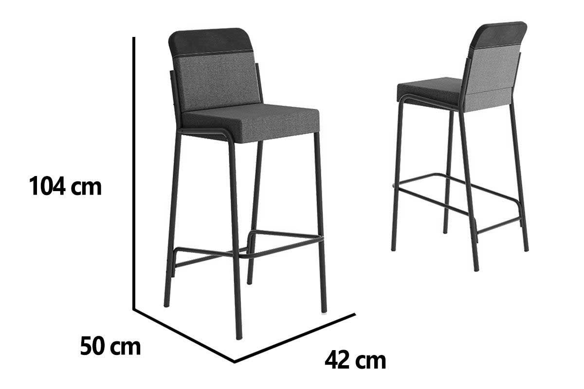 Banqueta Sala de Jantar Duo 1753 Kit 6 Un - Carraro