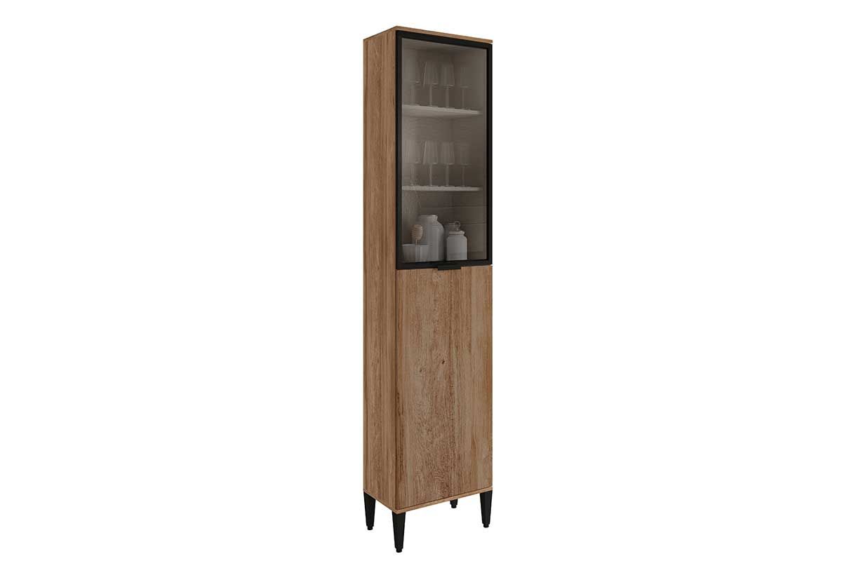 Paneleiro Cozinha Carraro Alpha 2509 c/2 Portas c/Vidro 50cmFreijo