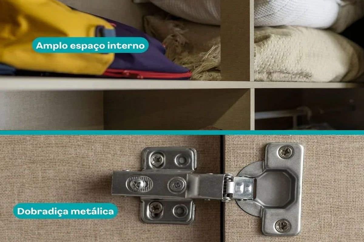 Armário Multiuso Lavanderia 626 c/ 2 Portas e Pés - Carraro