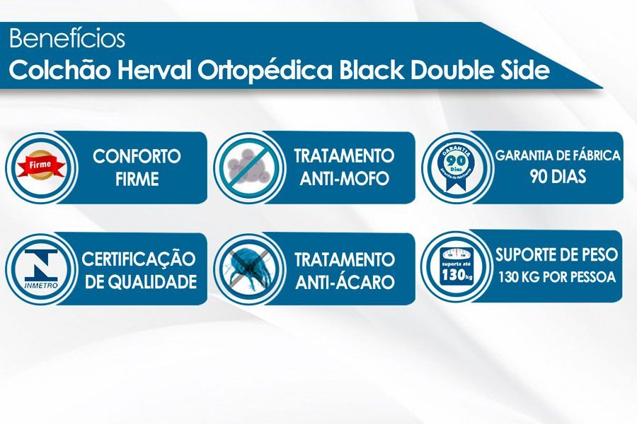 Cama Box Filhão +Colchão Ortopédico Black Herval