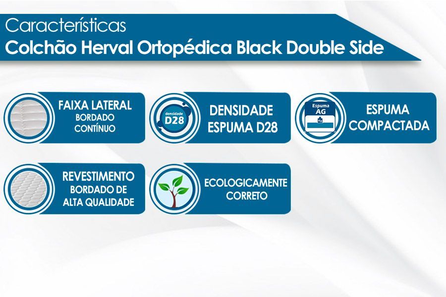Cama Box Filhão +Colchão Ortopédico Black Herval