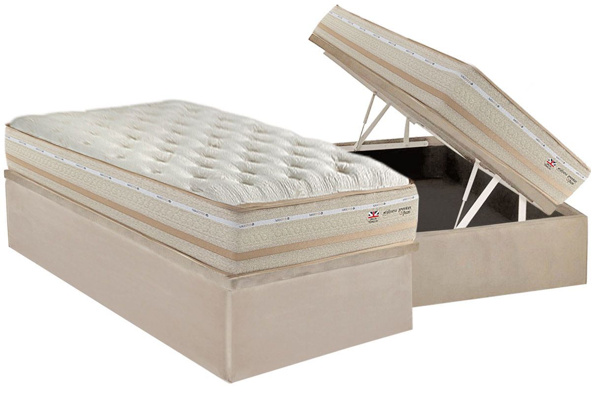 Cama Box Baú CRC +Colchão Molas C1626 Herval