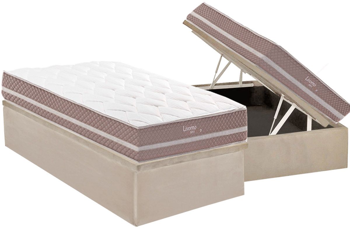 Cama Box Baú CRC +Colchão Molas Livorno Herval