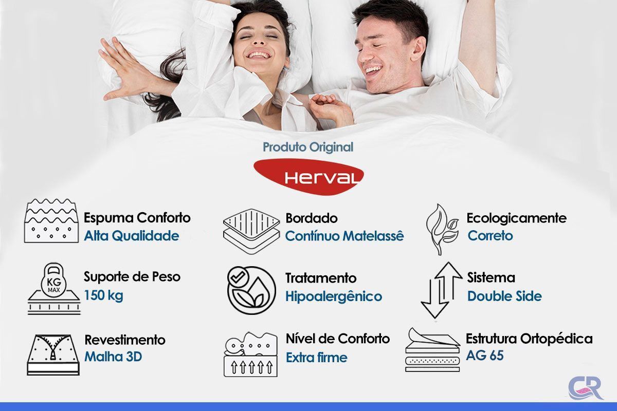 Cama Box CRC +Colchão Ortopédico Timeless Herval