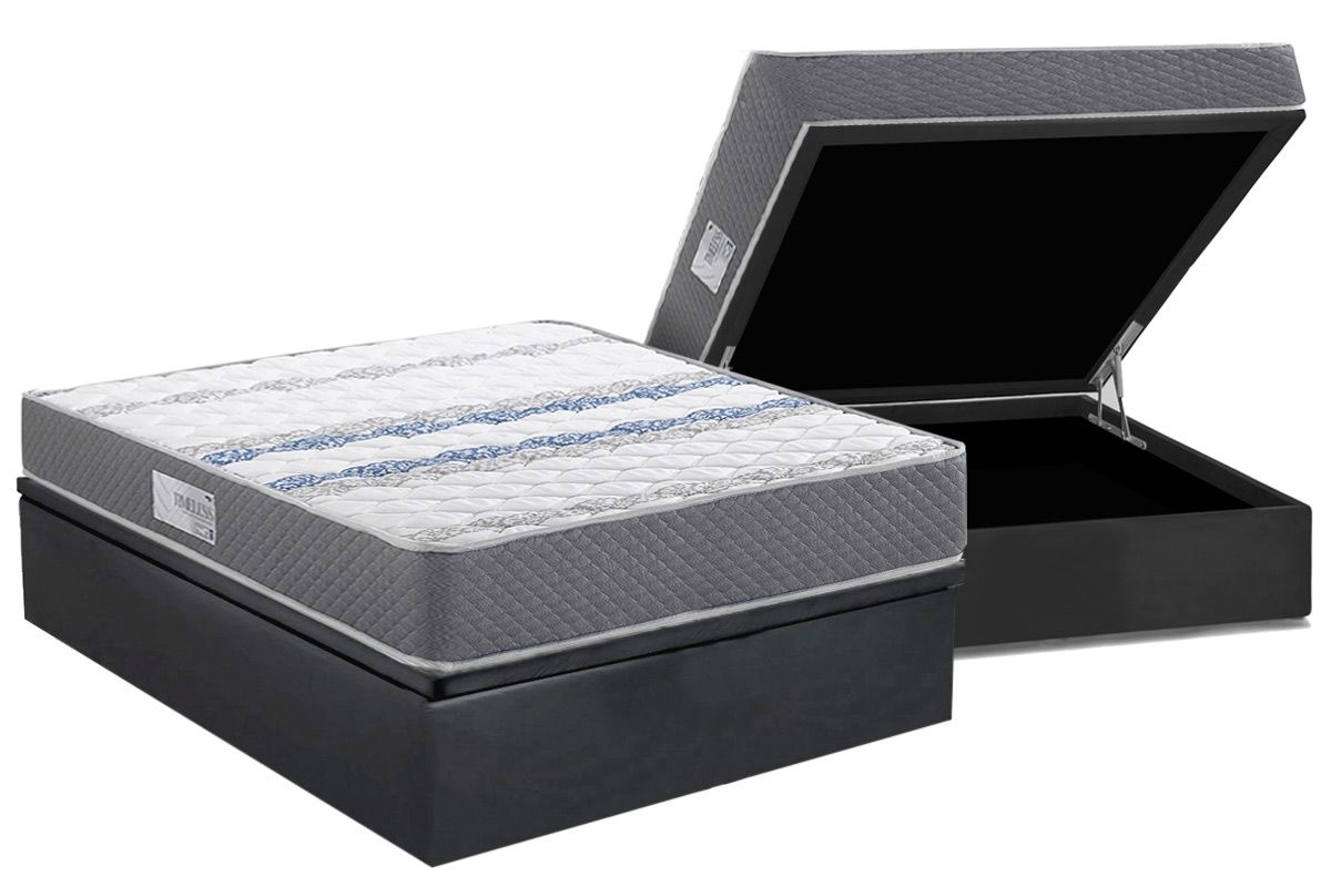 Cama Box Baú CRC +Colchão Ortopédico Timeless Herval