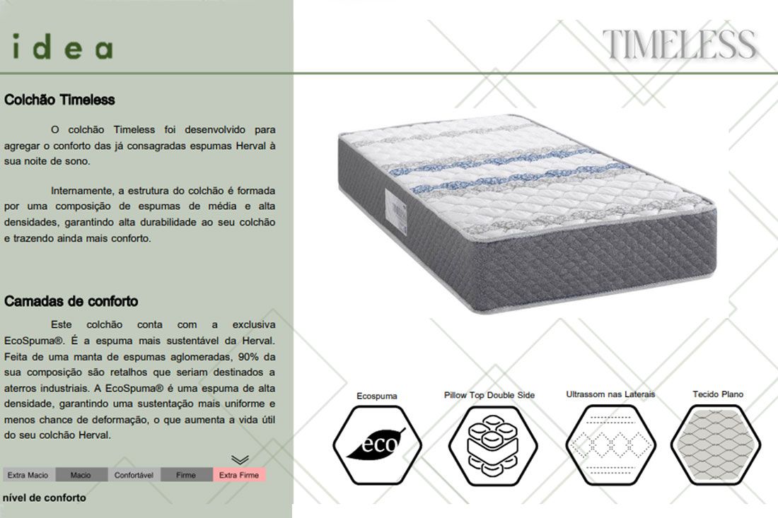 Cama Box Baú CRC +Colchão Ortopédico Timeless Herval