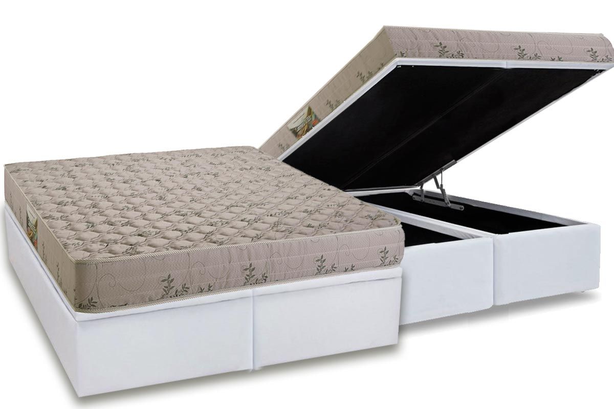 Cama Box Baú CRC +Colchão Espuma D33 Cannes Herval