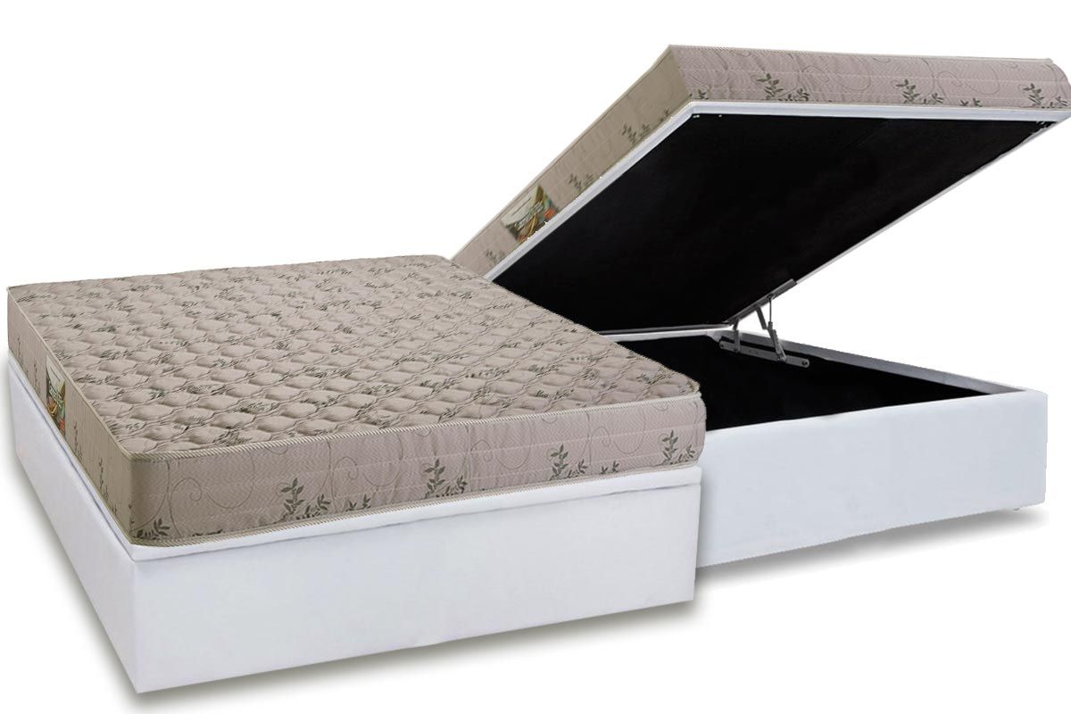 Cama Box Baú CRC +Colchão Espuma D33 Cannes Herval