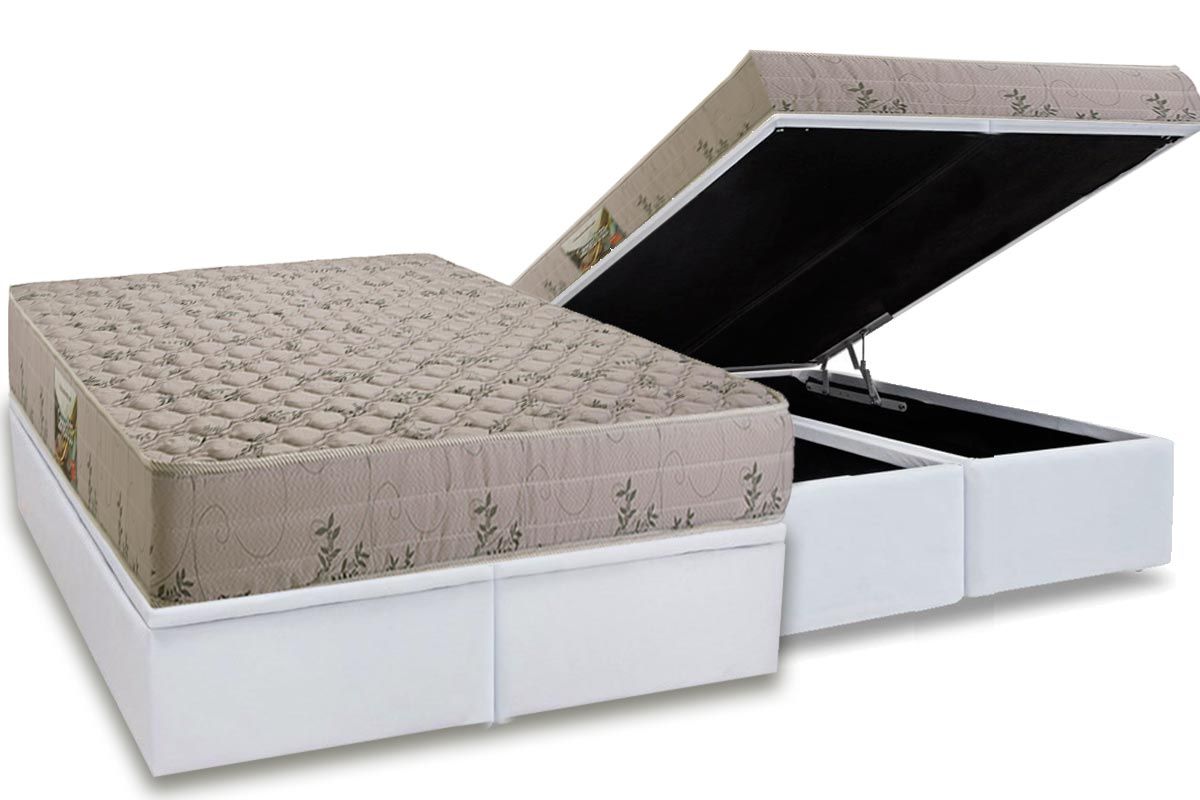 Cama Box Baú CRC +Colchão Espuma D33 Cannes Herval