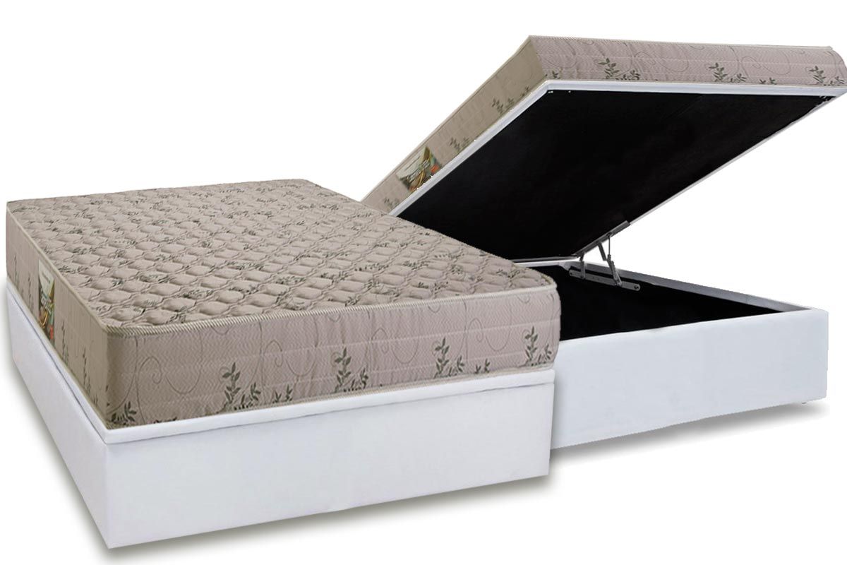Cama Box Baú CRC +Colchão Espuma D33 Cannes Herval