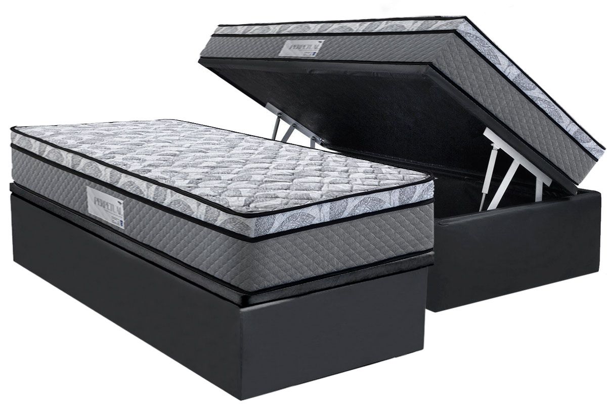 Cama Box Baú CRC +Colchão Ortopédico Perpetual Herval