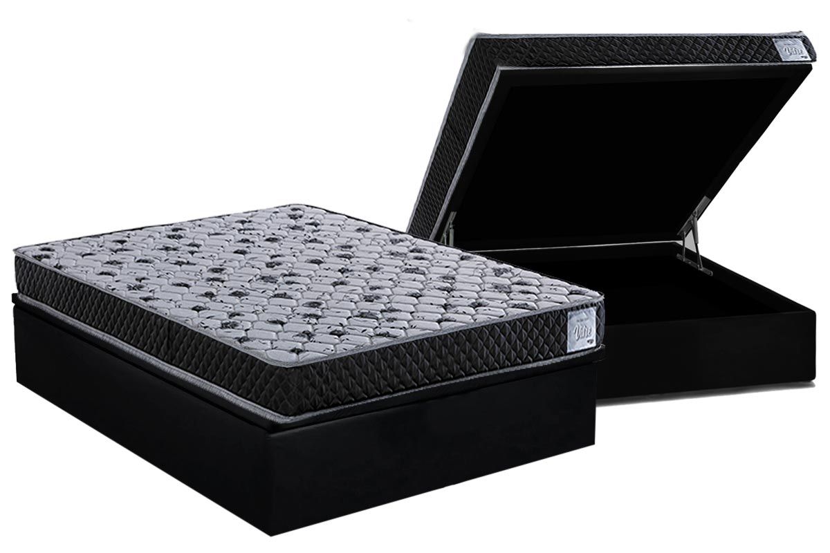 Cama Box Baú CRC +Colchão Ortopédico Vitre Herval