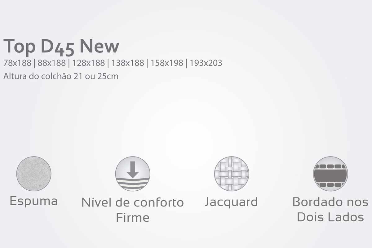 Cama Box Baú CRC +Colchão Espuma D45 New Top Herval