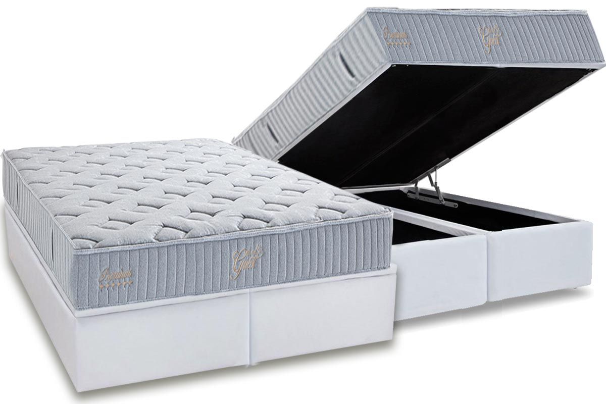 Cama Box Baú CRC +Colchão Molas Premium Herval