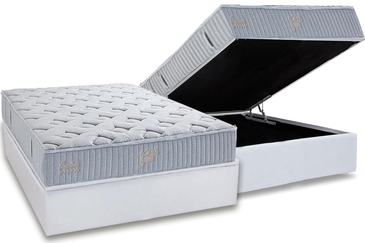 Cama Box Baú CRC +Colchão Molas Premium Herval