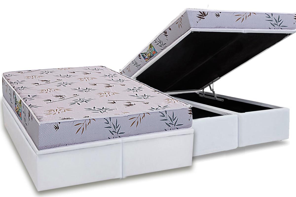 Cama Box Baú CRC +Colchão Espuma D28 St Louis Herval