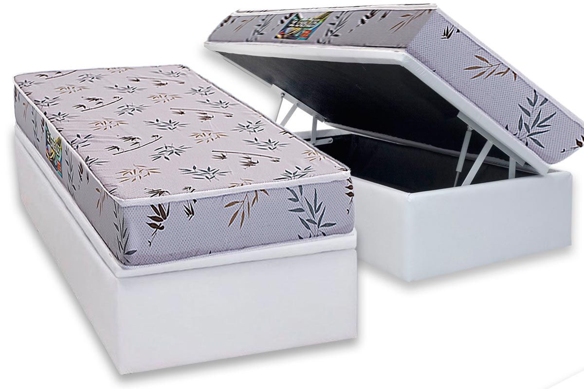 Cama Box Baú CRC +Colchão Espuma D28 St Louis Herval