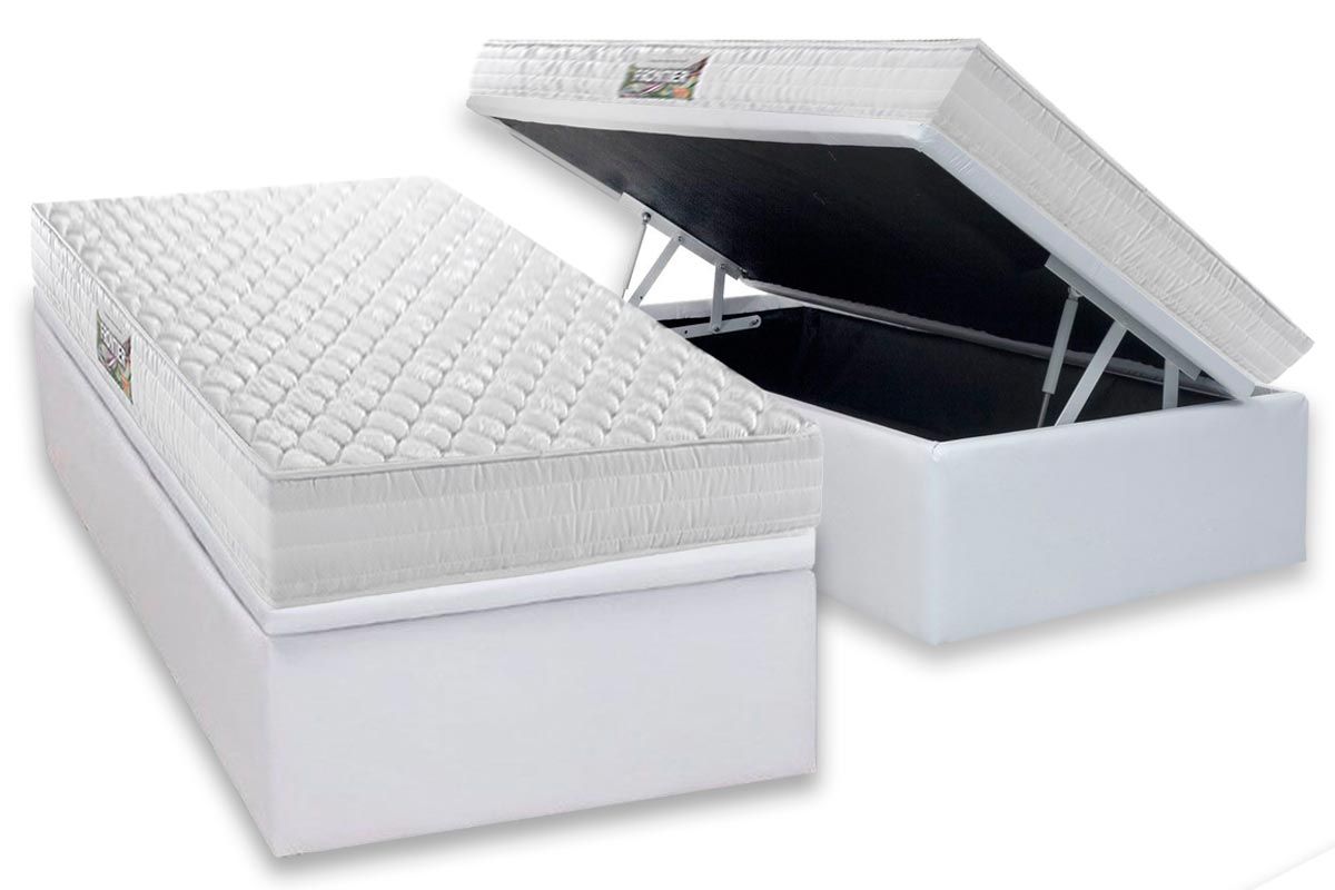 Cama Box Baú CRC +Colchão Ortopédico Frontier Herval