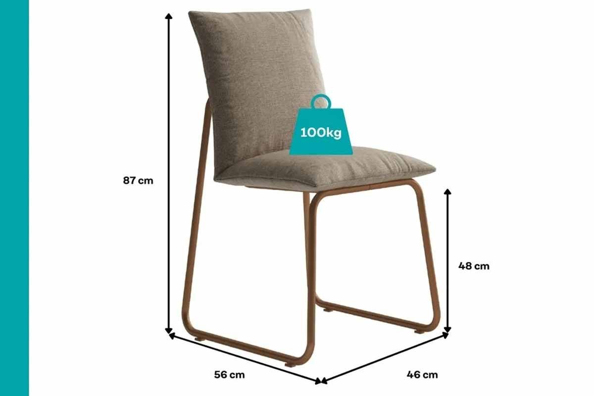Sala Jantar Mesa Stellar 1597 Aço c/ Tampo Madeirado 160x90cm e 6 Cadeiras Soft - Carraro