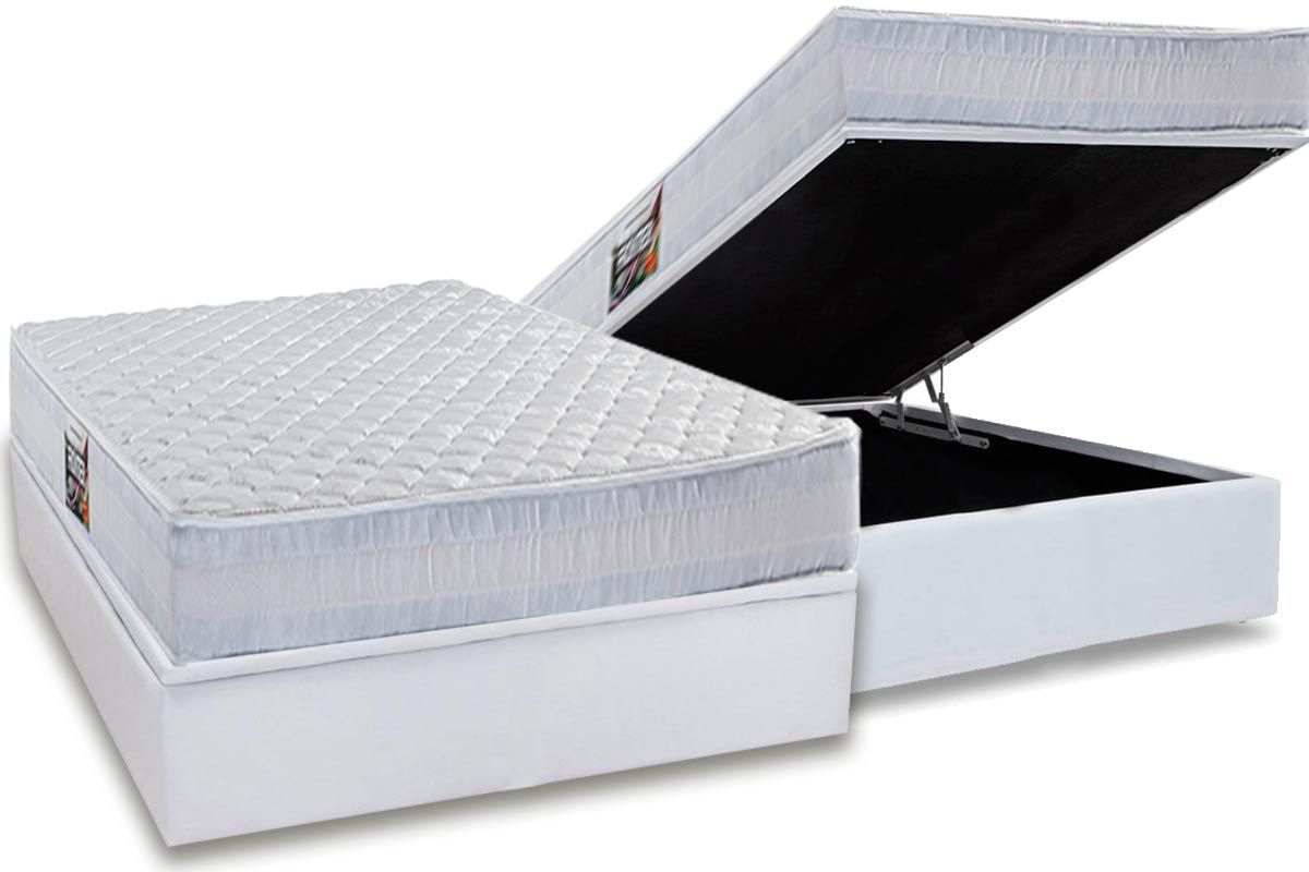 Cama Box Baú CRC +Colchão Ortopédico Frontier Herval