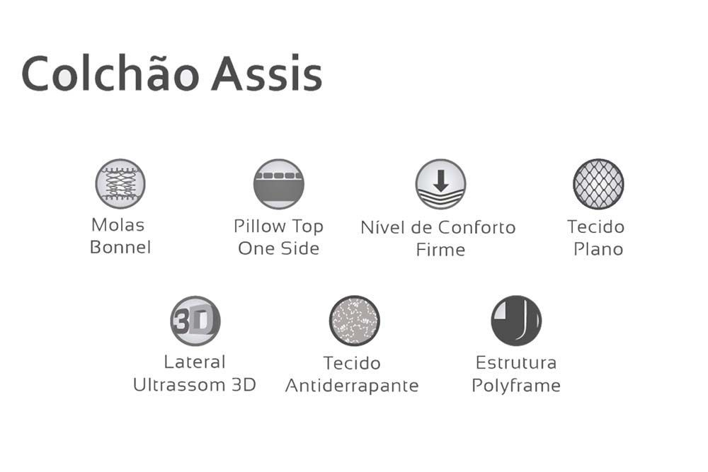 Cama Box Baú CRC +Colchão Molas Assis Herval