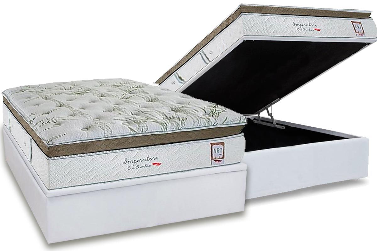 Cama Box Baú CRC +Colchão Molas Imperatore Herval
