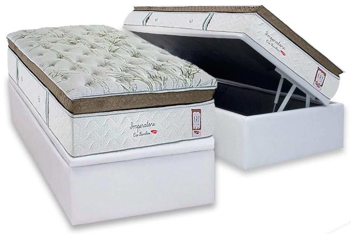 Cama Box Baú CRC +Colchão Molas Imperatore Herval