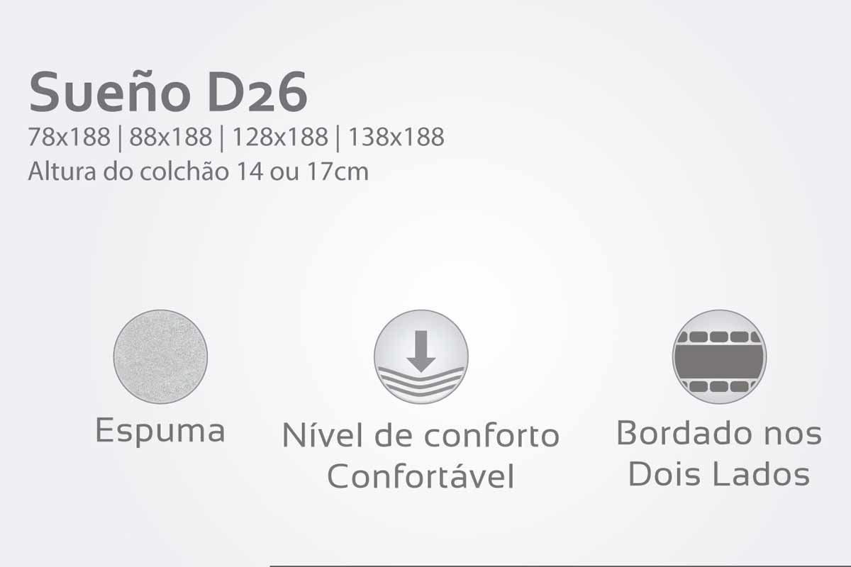 Cama Box Baú CRC +Colchão Espuma D26 Sueño Herval