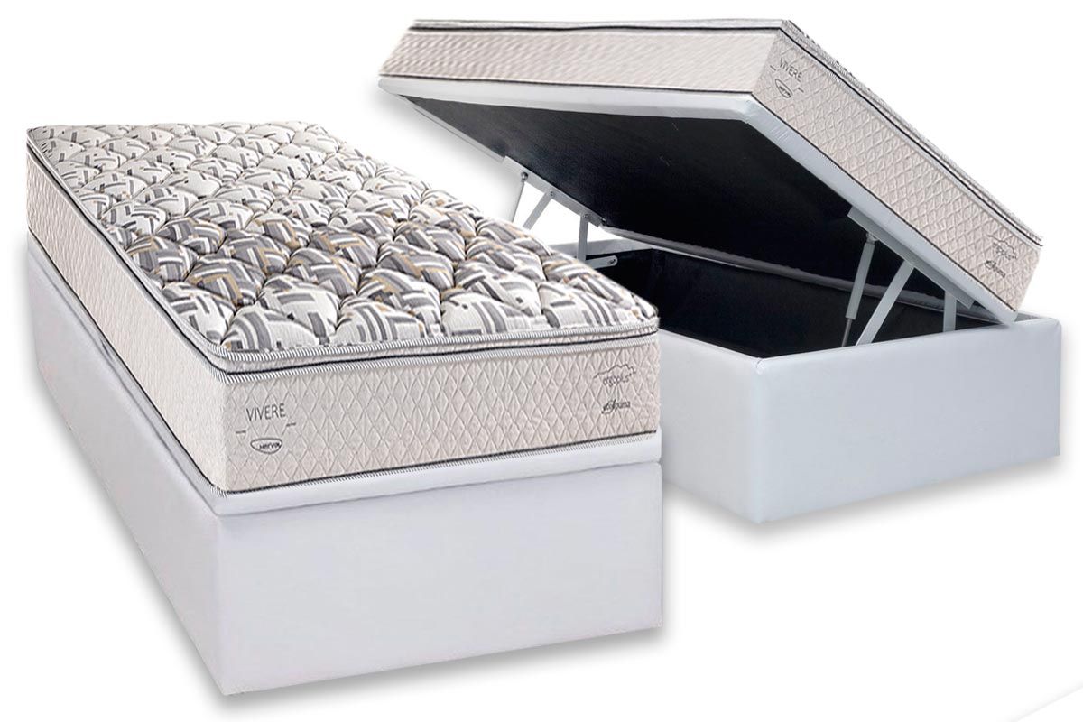 Cama Box Baú CRC +Colchão Ortopédico Santorini Herval
