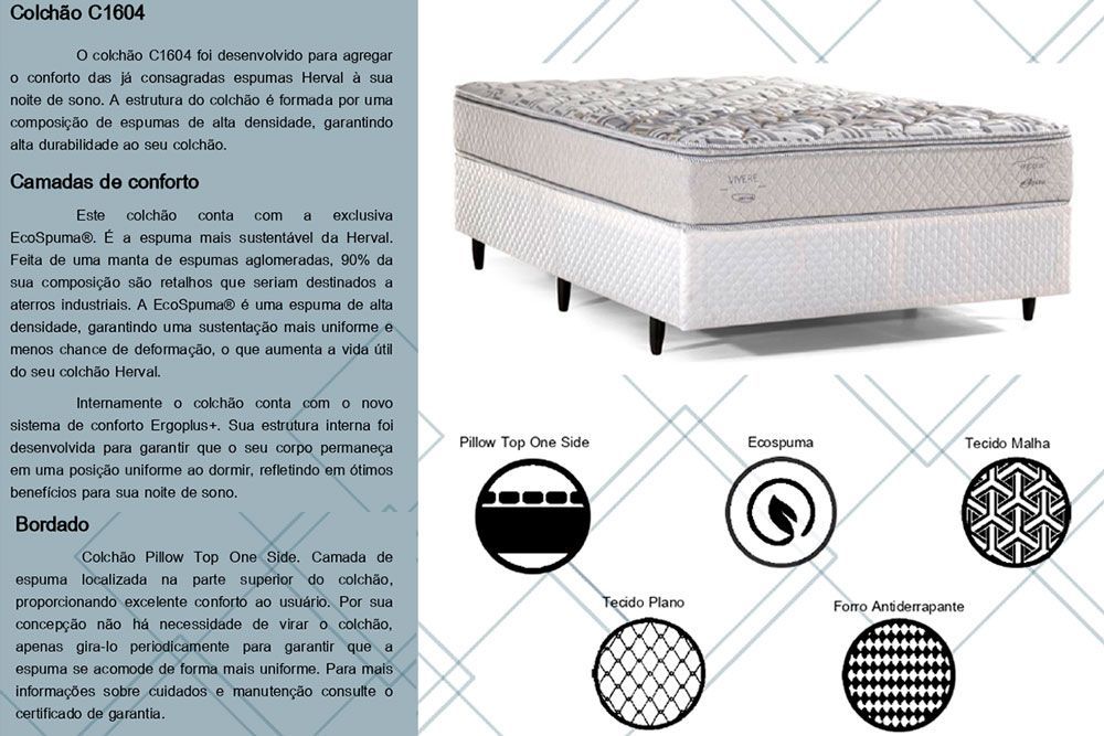 Cama Box Baú CRC +Colchão Ortopédico Santorini Herval
