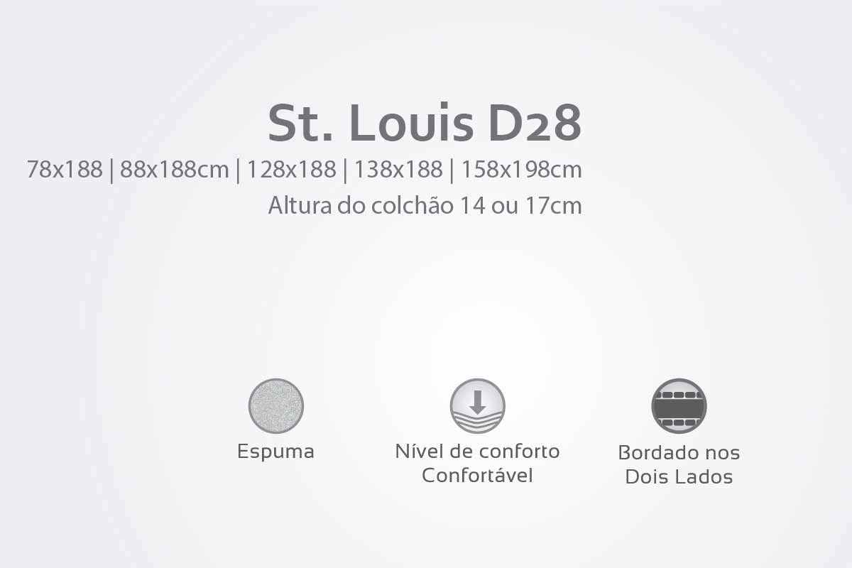 Cama Box Baú CRC +Colchão Espuma D28 St Louis Herval